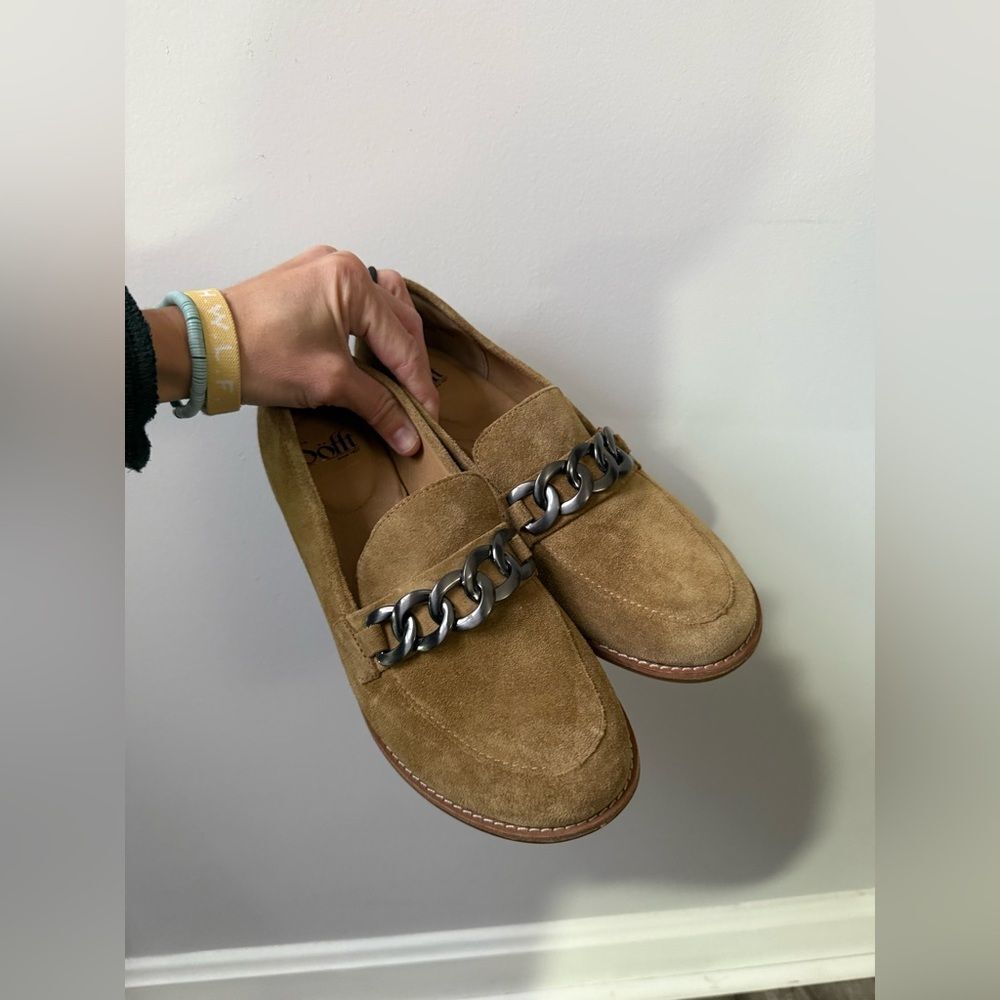 Sofft Chain Link Loafer Suede Nevara Hazelwood Brown Tan Shoes Casual Dressy 8.5 - Picture 6 of 15